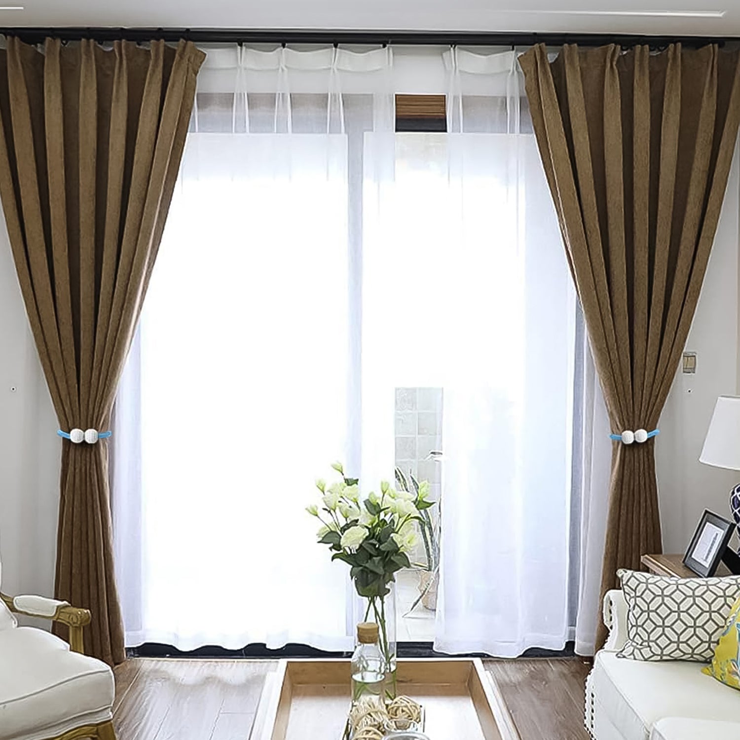 Polyester And Magnet Curtain (2 Pc) - Springkart 