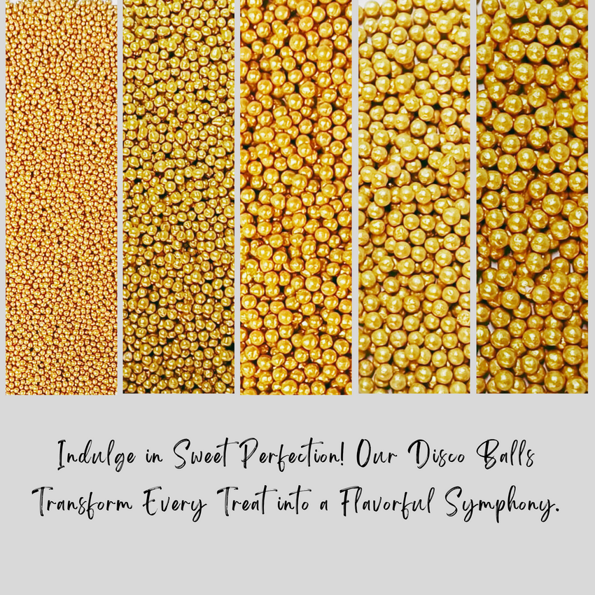 All That Glitters Gold Disco Balls Assorted Sprinkles (DB-12) - 100Gms