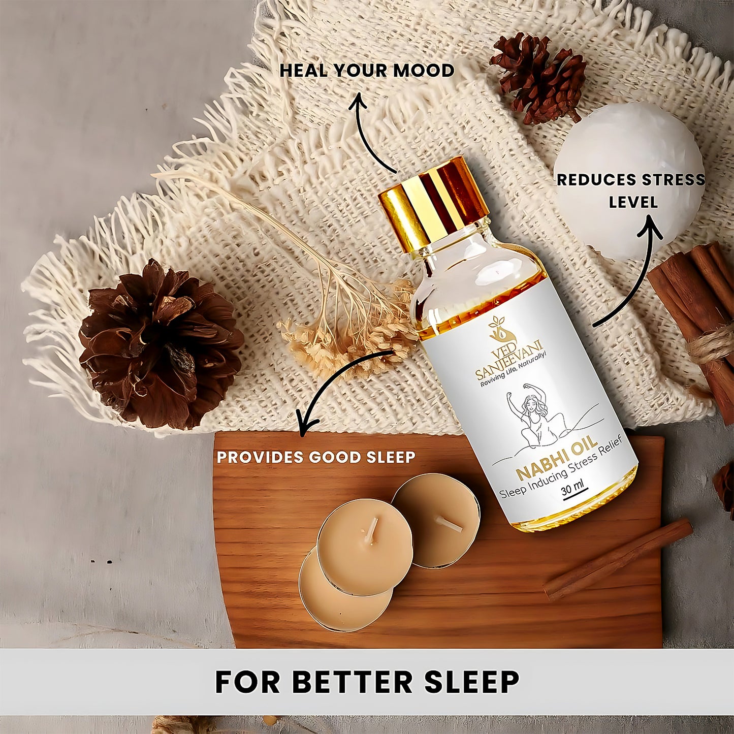 Ved Sanjeevani Nabhi Oil Sleep Inducing Stress Relief (30ml  1 Pc)