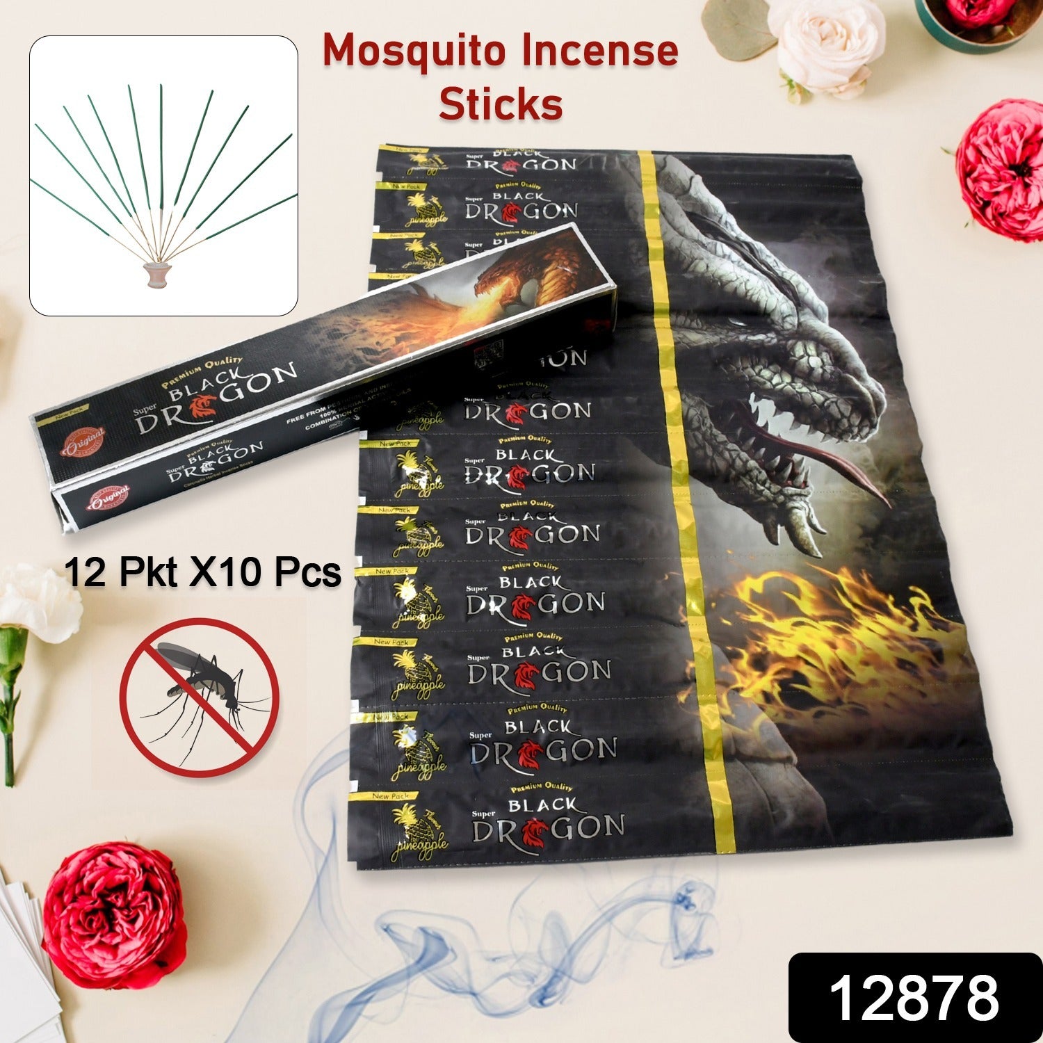 Mosquito Agarbatti Stick Herbal Mosquito Agarbatti 1 Box ( 12 Packet 120 Sticks ) ( Incense Stick ) - Springkart 