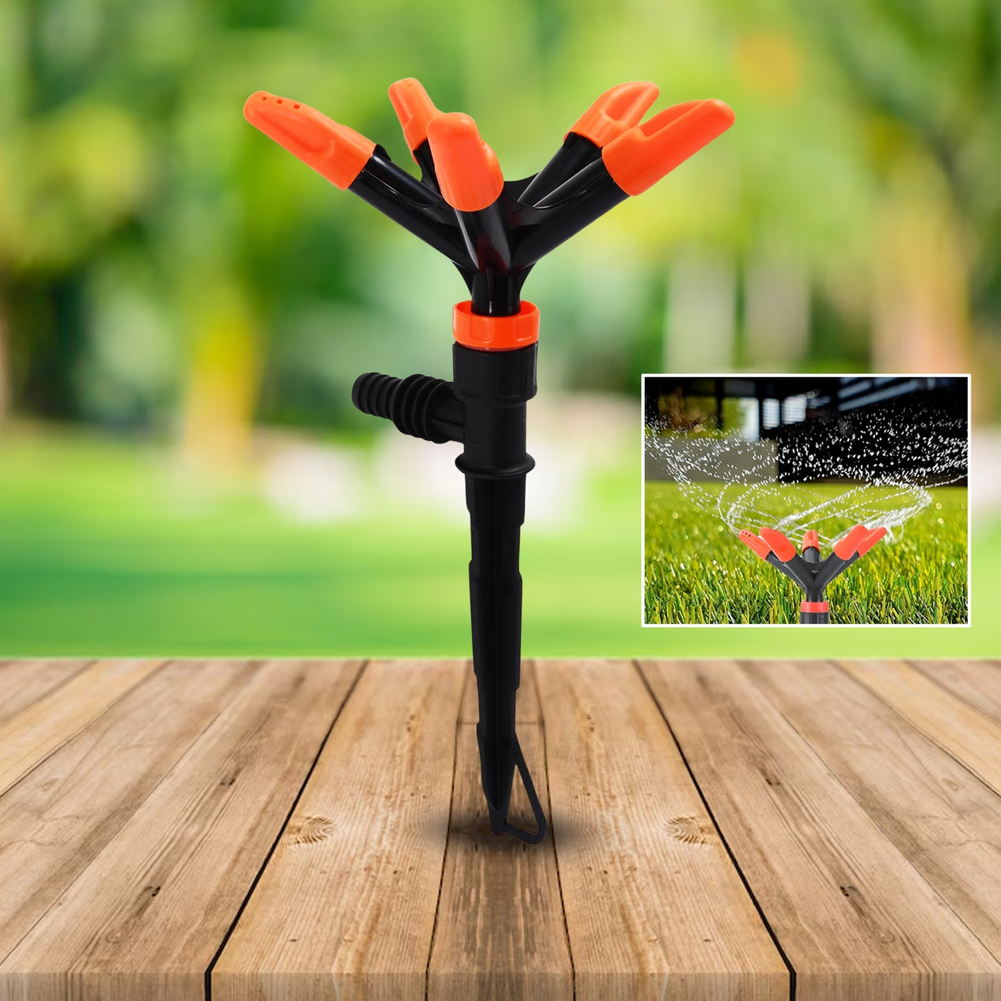 Automatic Garden Sprinkler 360 Degree Rotating Adjustable 5 Arm (1 Pc)