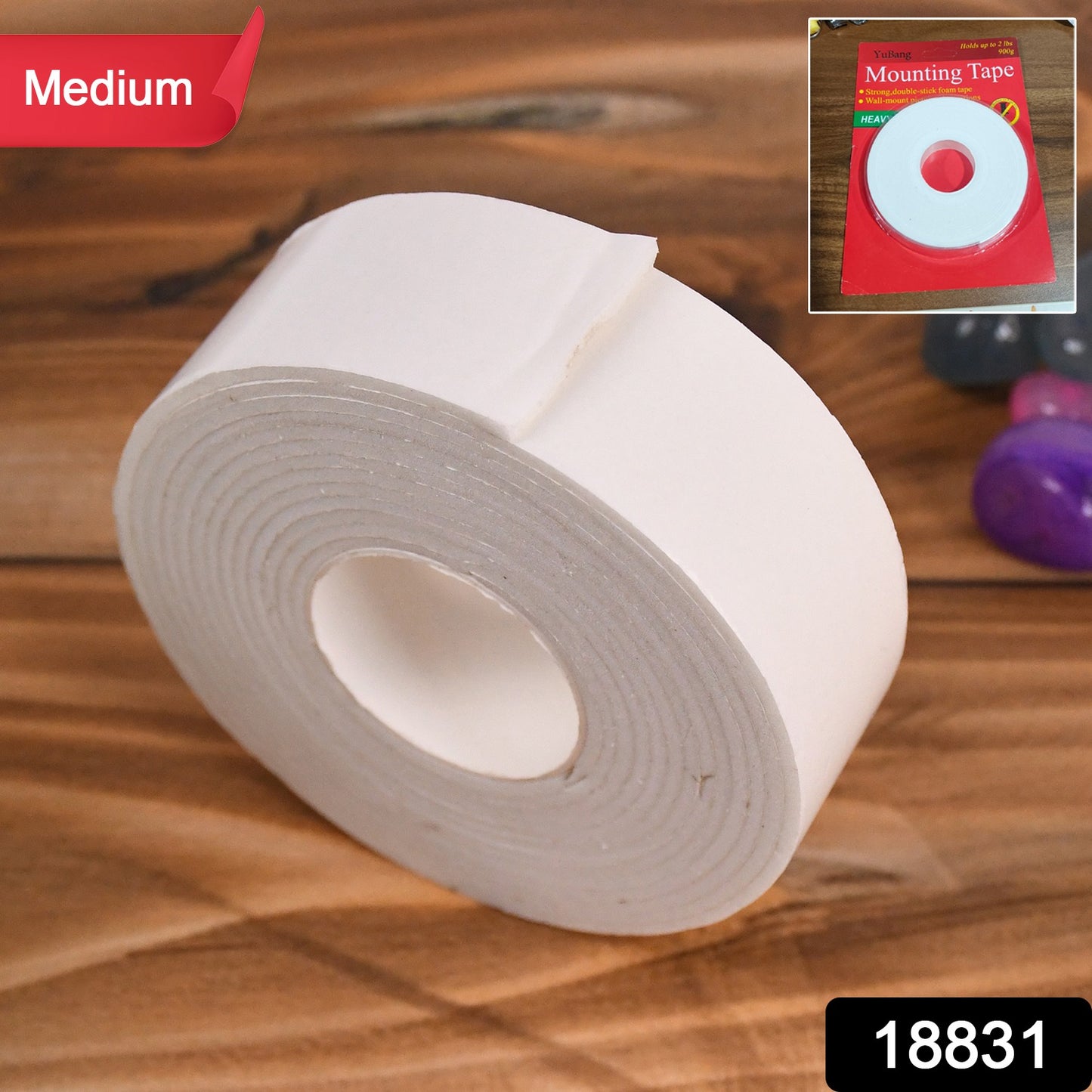 Medium Strong Double Sided Tape Foam Mounting Tape (1 Pc Medium) - Springkart 