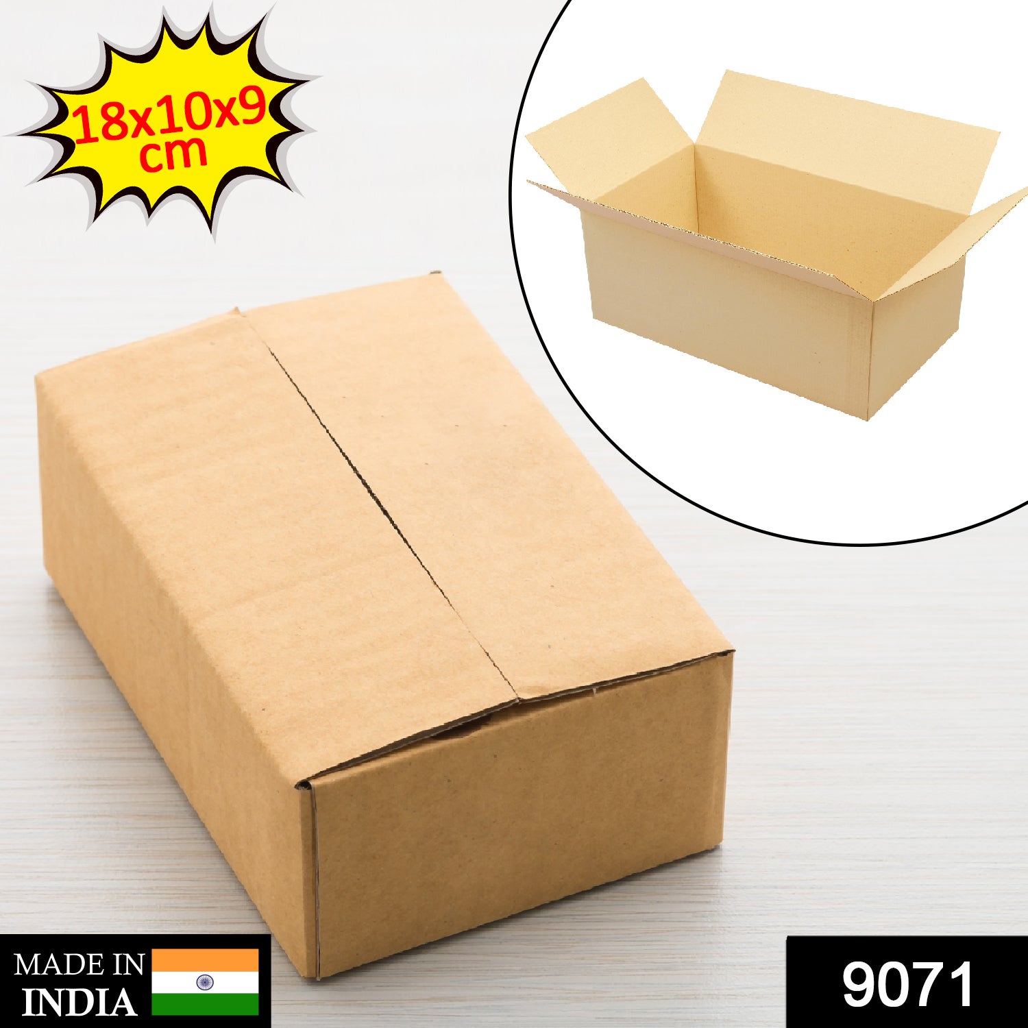 9071 Brown Box For Product Packing 18x10x9cm - Springkart 