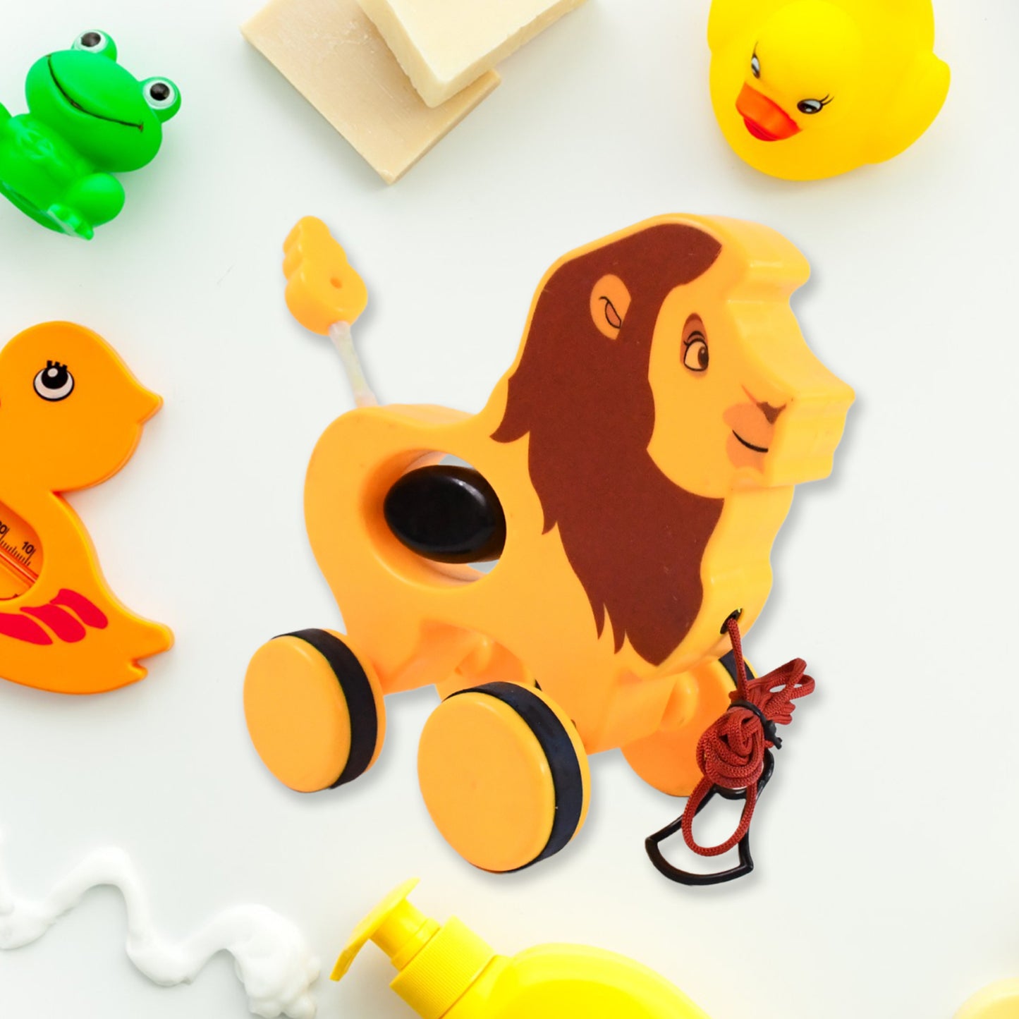 Lion Pull Along Toy Baby Early Walking Pull Toy (1 Pc) - Springkart 