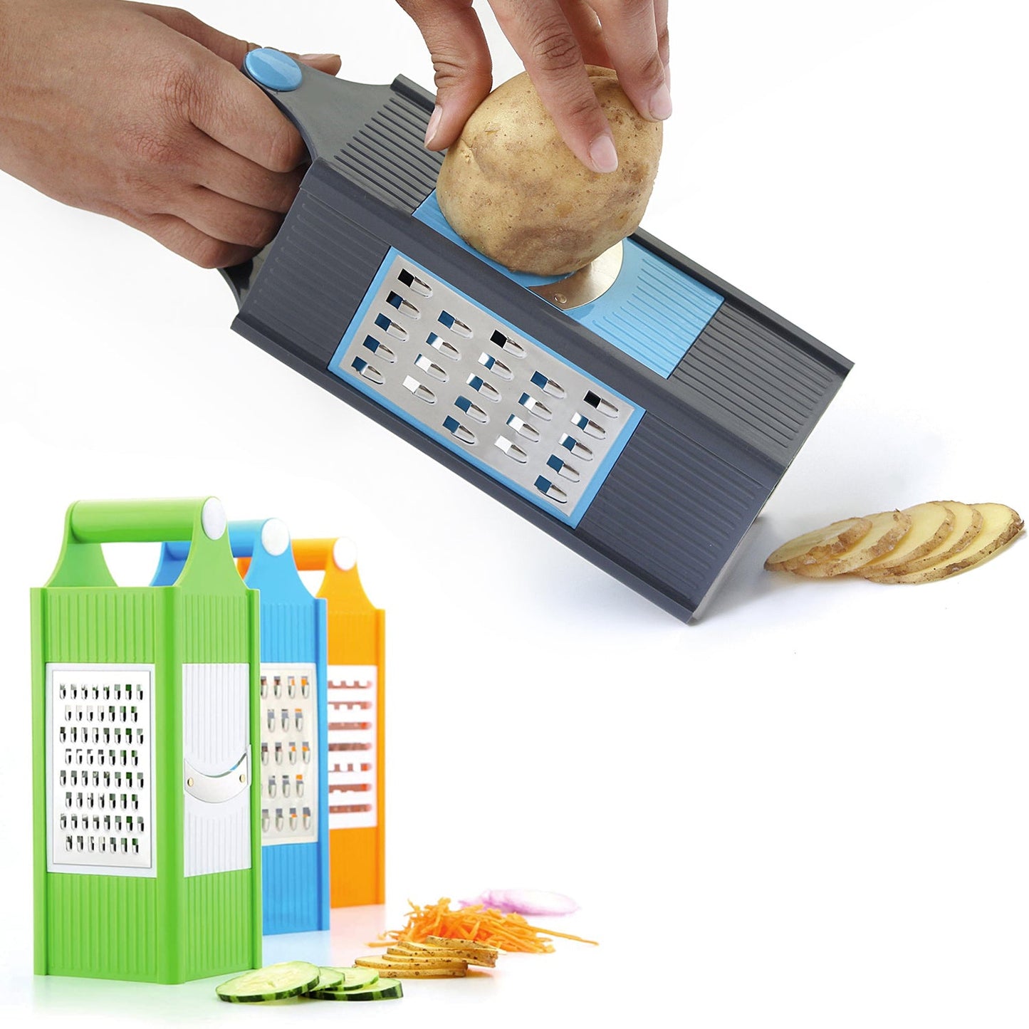2650 4 In 1 Plastic Vegetable And Fruit Grater And Slicer For Kitchen - Springkart 