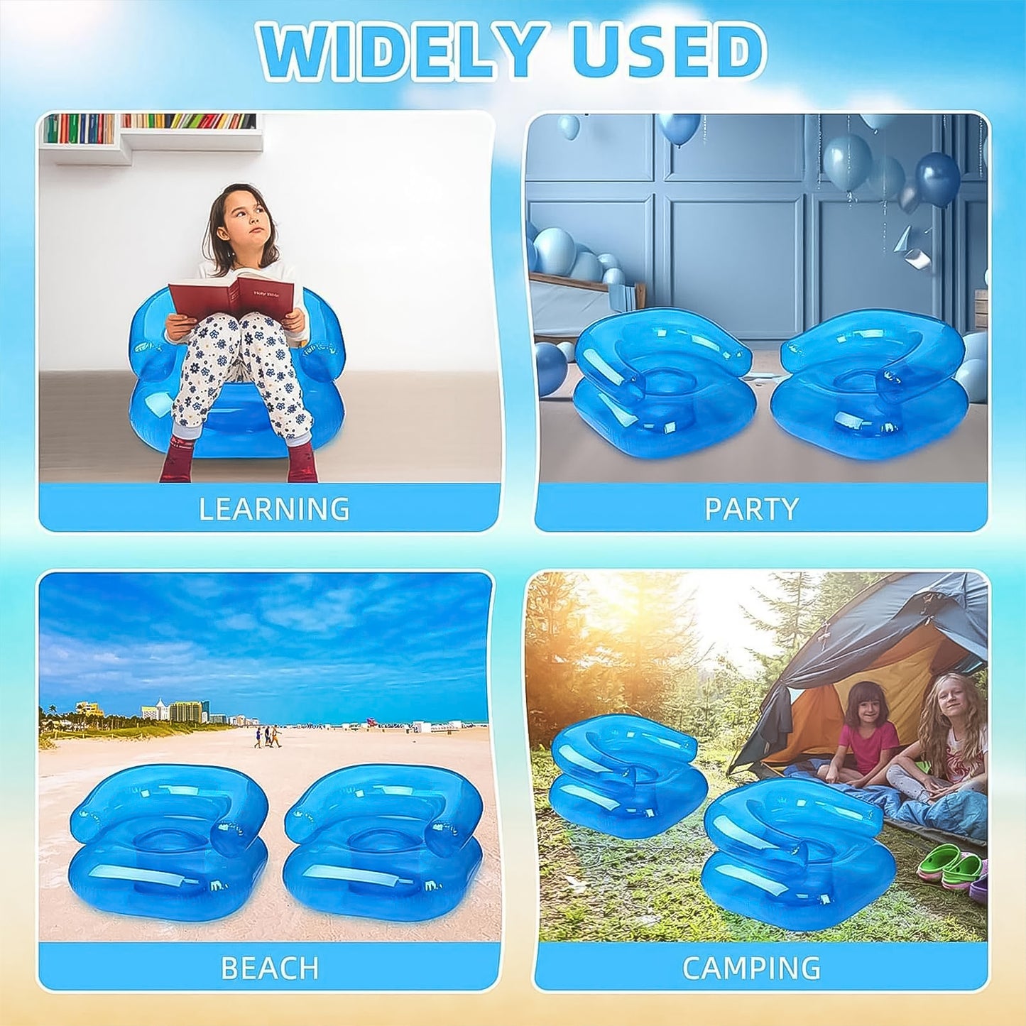 Inflatable Sofa Chair For Boys And Girls Suitable For Camping (28 Inch Approx 1 Set) - Springkart 