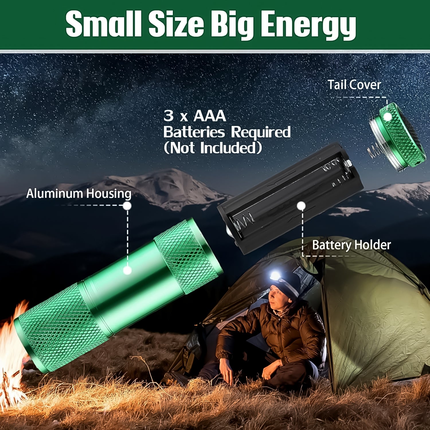 Super-bright Mini 9 Led Bulb Pocket Torches - Small Torch Flashlight For Camping Hiking Diy Travelling Outdoors And More3 Battery Operated (Battery Not Included 1 Pc) - Springkart 