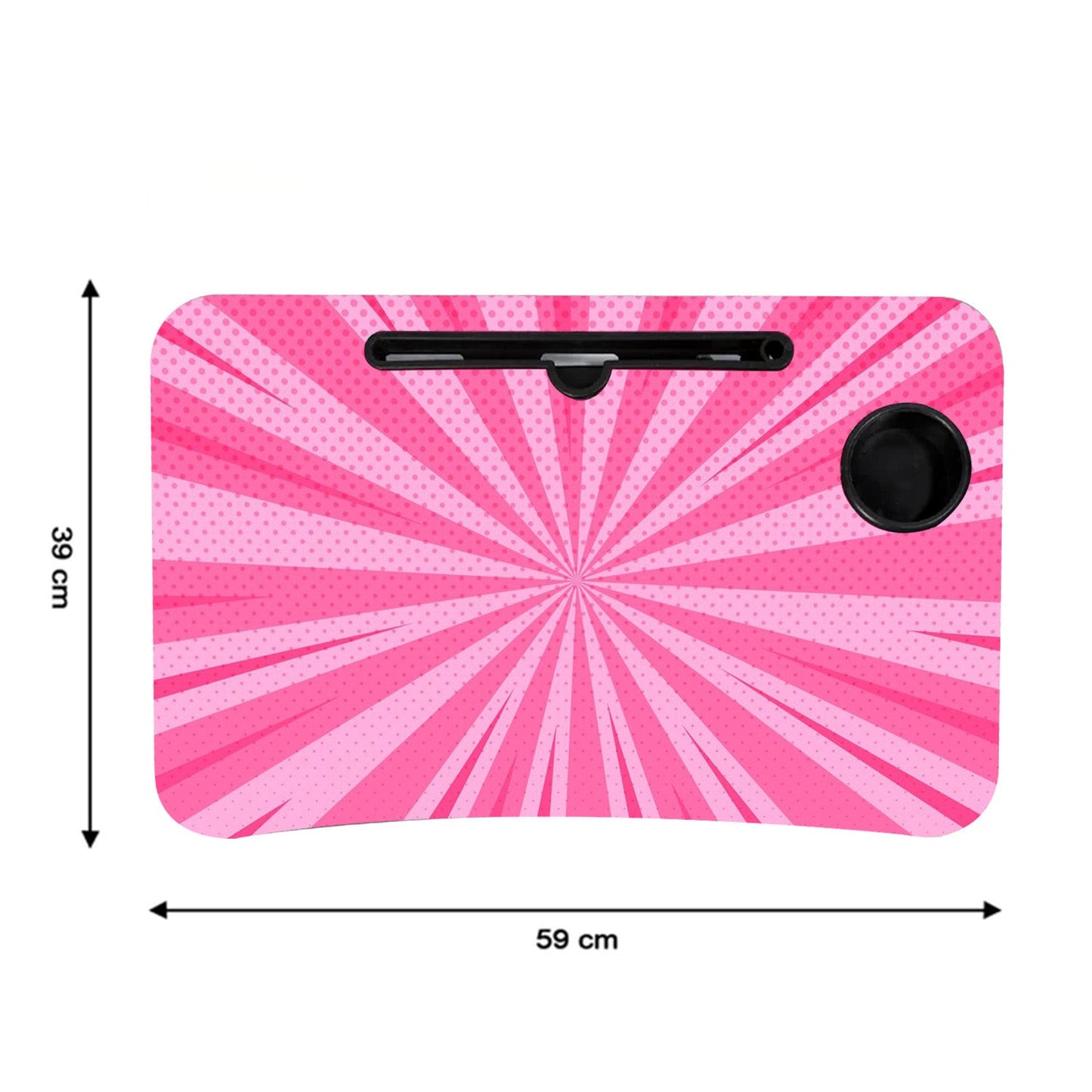 Barbie Design Foldable Bed Study Table Portable Multifunction Laptop Table Lapdesk for Children Bed Foldable Table Work Office Home with Tablet Slot & Cup Holder - Springkart 