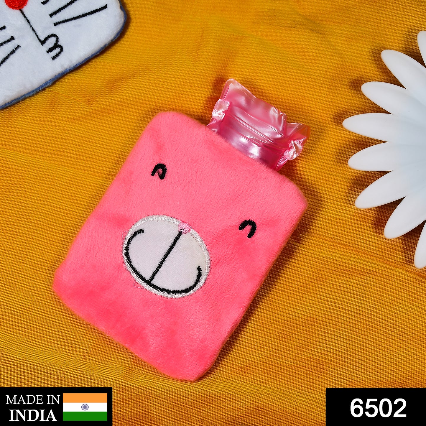 6502 Pink Small Hot Water Bag With Cover For Pain Relief Neck Shoulder Pain And Hand Feet Warmer Menstrual Cramps. - Springkart 