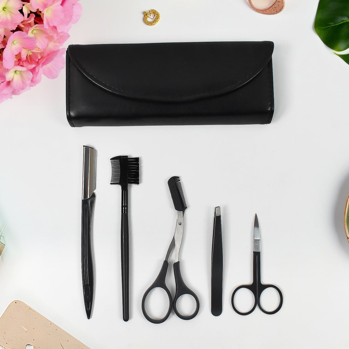 Eyebrow Kit 5 In 1 Tweezers For Eyebrows (1 Set) - Springkart 