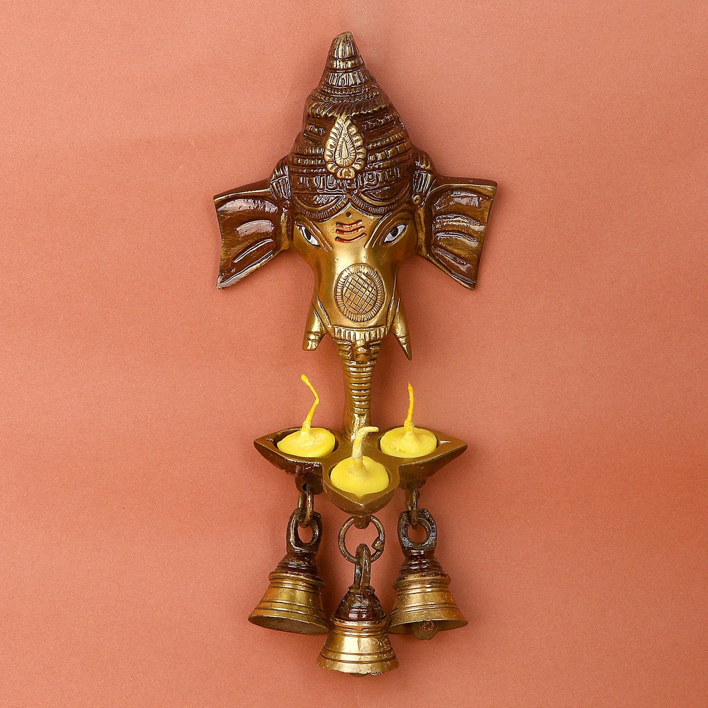 Ganesh Wall Hanging with Bell & Diya |