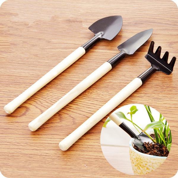 1598 Kids Garden Tools Set Of 3 Pieces (Trowel Shovel Rake) - Springkart 