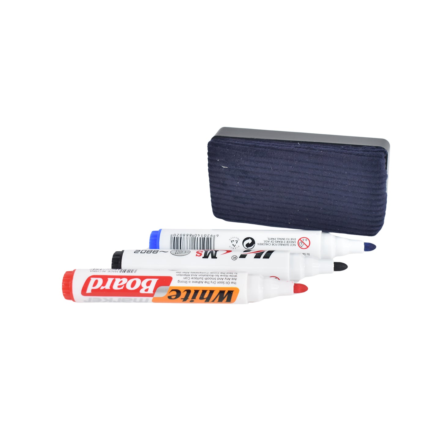Whiteboard Marker Set (Blue Black Red) With Board Duster - Pack Of 4 - Springkart 