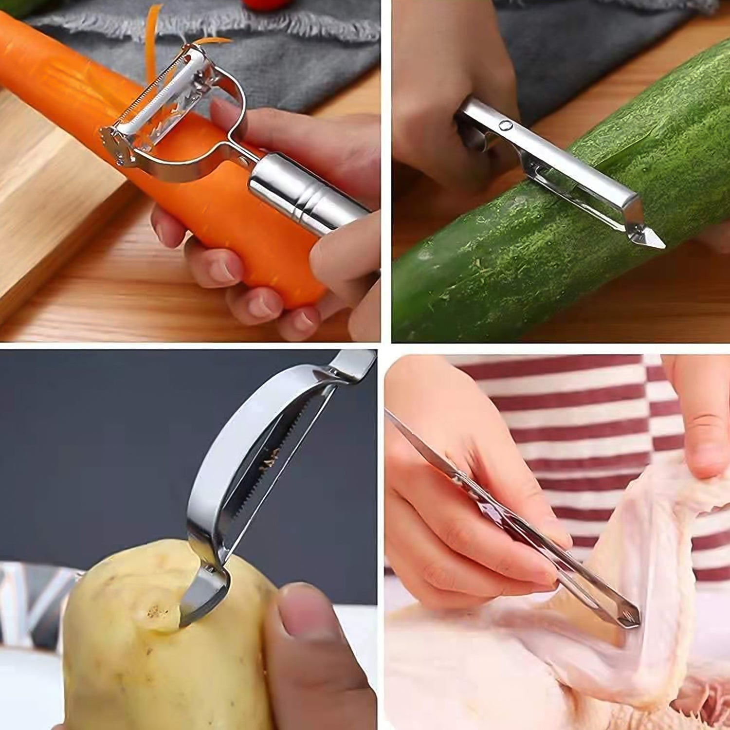 Multifunctional Peeler Grater For Vegetable Fruit (3 Pcs Set) - Springkart 