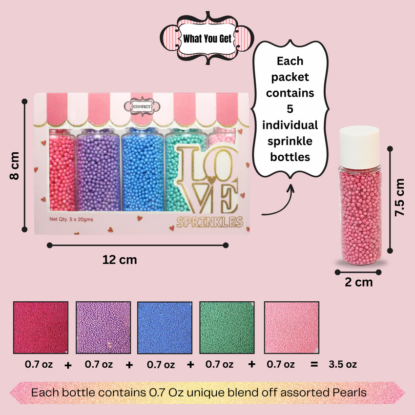 Funky Disco Balls Assorted Sprinkles (DB-06) - 100Gms