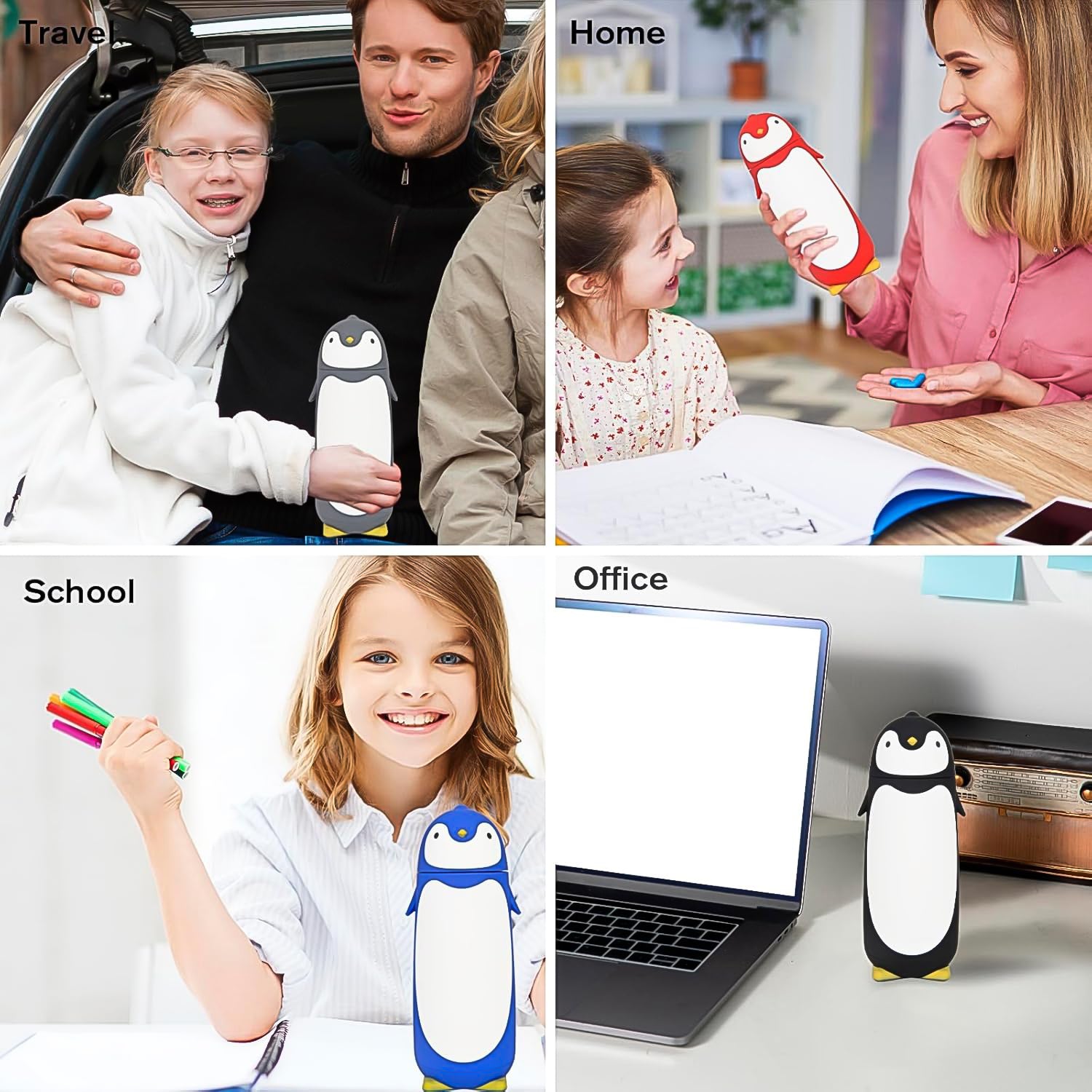 Penguin Water Bottle Penguin Cartoon Water Bottle Funny Travel Mug Insulated Inner Glass Vacuum Water Bottle - Springkart 