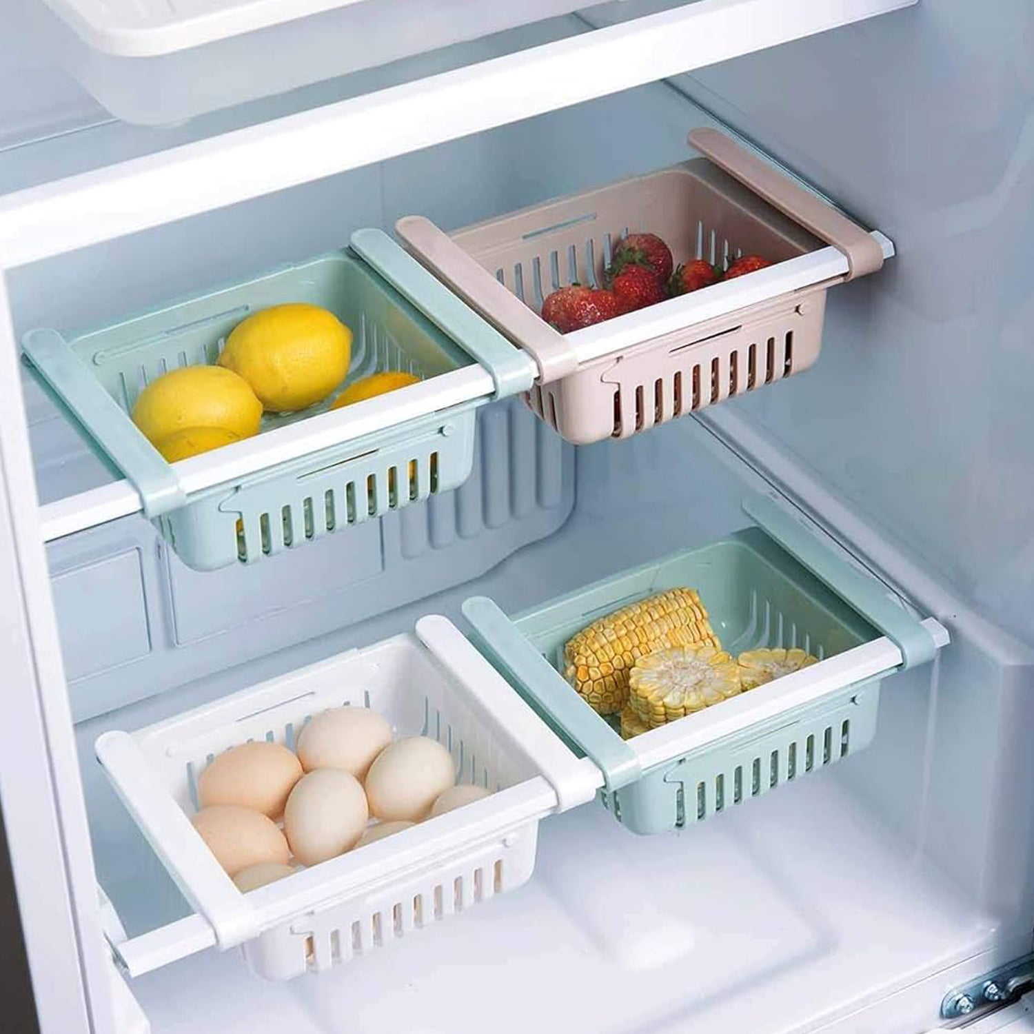 Expandable Adjustable Multipurpose Fridge Storage Basket (1 Pc) - Springkart 