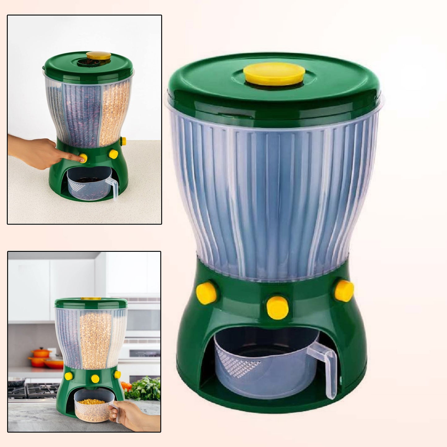 4 In 1 360 Degree Rotation Cereal Dispenser (Approx 10 Kg 1 Pc) - Springkart 