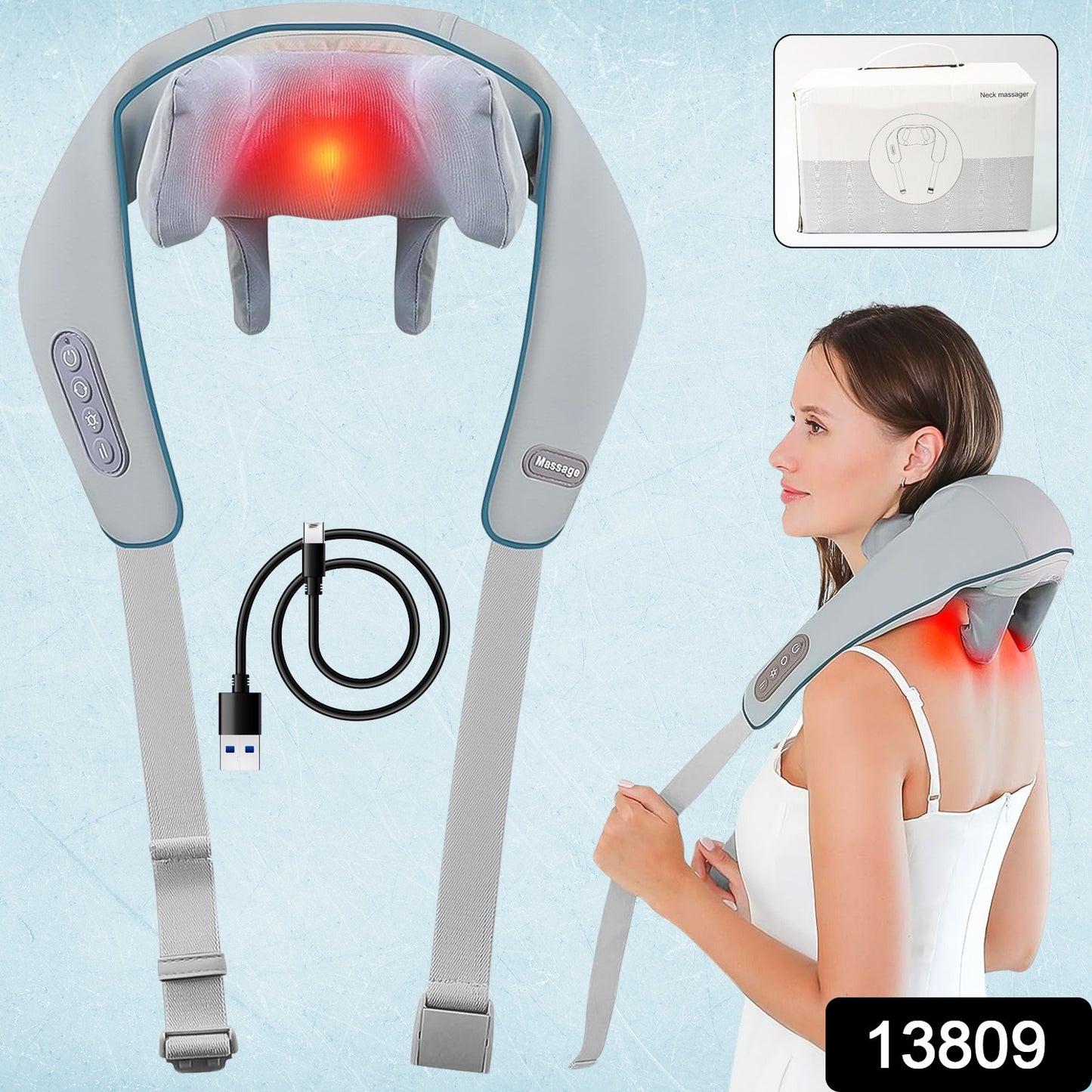 Neck Shoulder Massagers With Heat Electric Rechargeable (1 Pc) - Springkart 