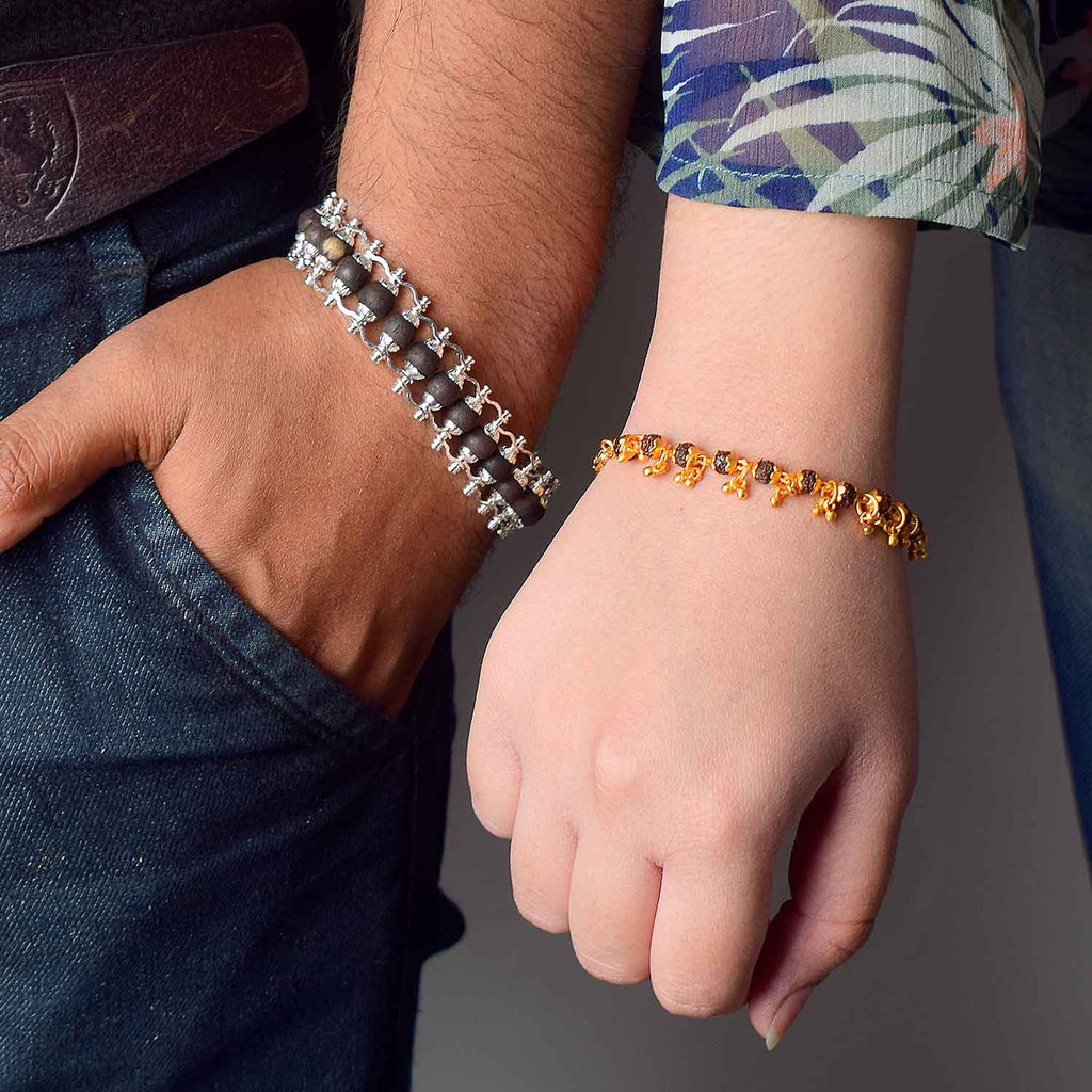 Govt. Certified Silver & Gold PVD Coated Bracelet Combo for Women