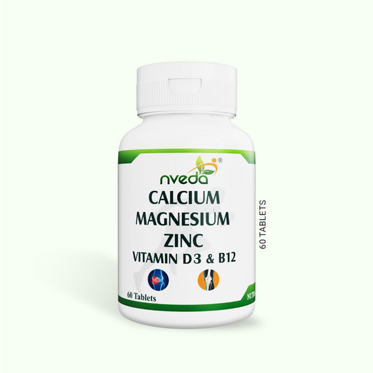 Nveda Calcium, Magnesium, Zinc, Vit D3 and Vit B 12 Tablets - 60 Tablets
