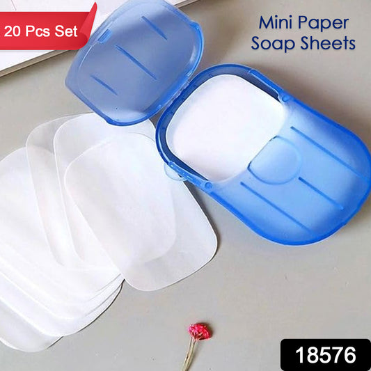 Portable Easy Carry Travel Paper Soap Sheet With Mini Box (20 Sheets In A Pack Approx Mix Color) - Springkart 