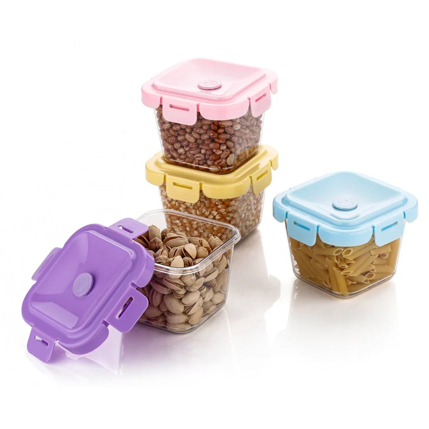 Plastic Food Storage Containers With Lid (4 Pcs Set 500 Ml) - Springkart 