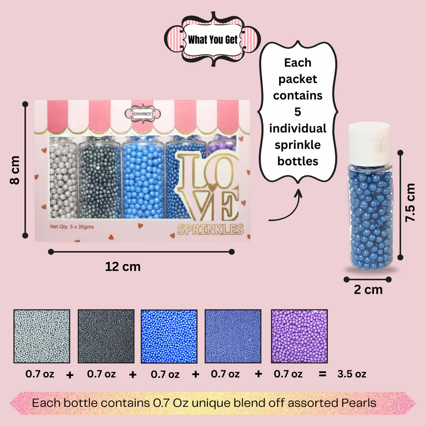 Sea Disco Balls Assorted Sprinkles (DB-04) - 100Gms