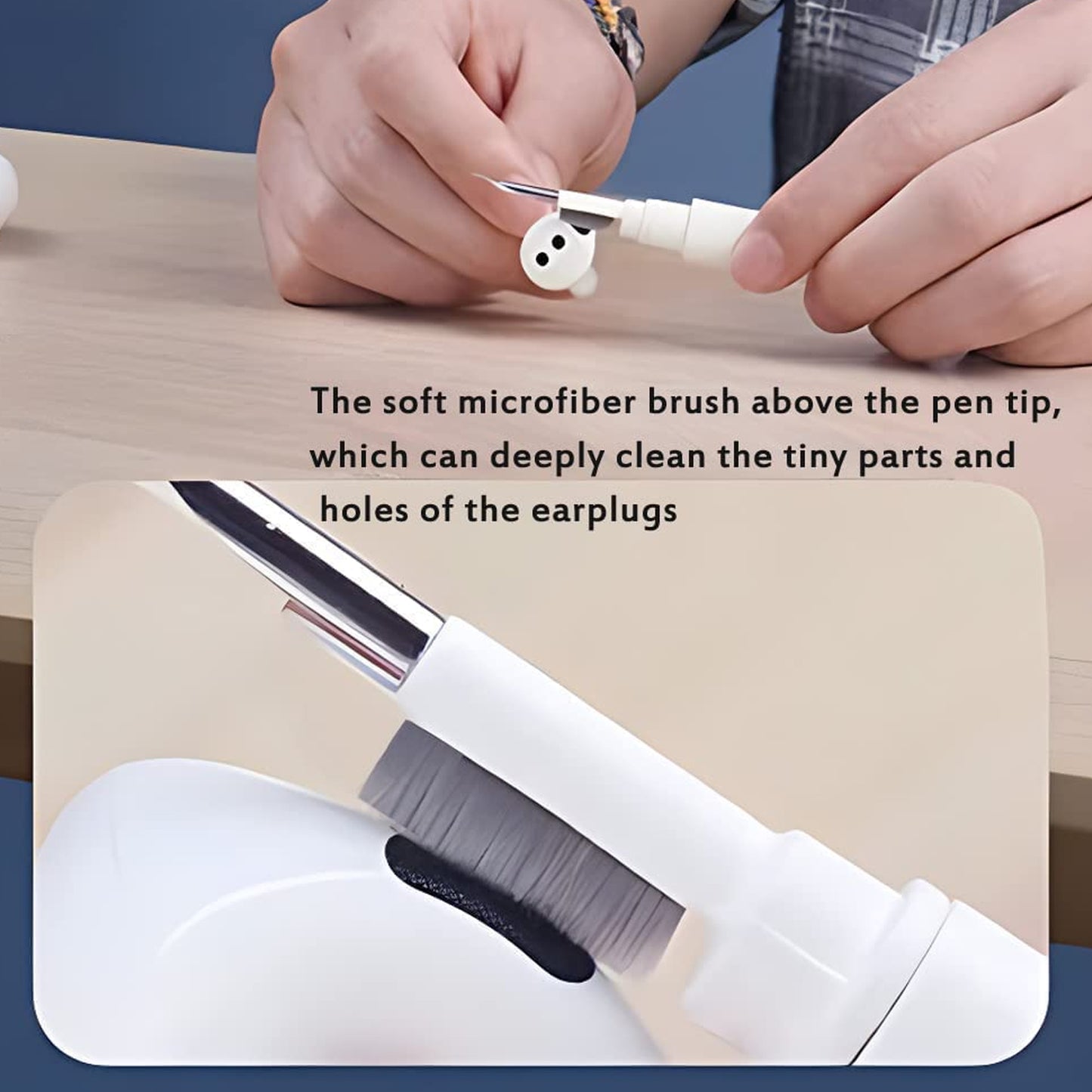 6188 3 In 1 Earbuds Cleaning Pen For Cleaning Of Ear Buds And Ear Phones Easily Without Having Any Damage. - Springkart 