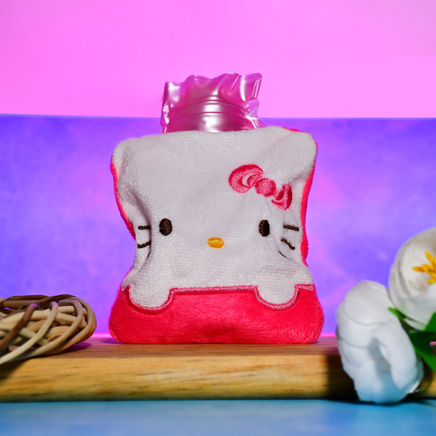 6520 Pink Hello Kitty Small Hot Water Bag With Cover For Pain Relief Neck Shoulder Pain And Hand Feet Warmer Menstrual Cramps. - Springkart 