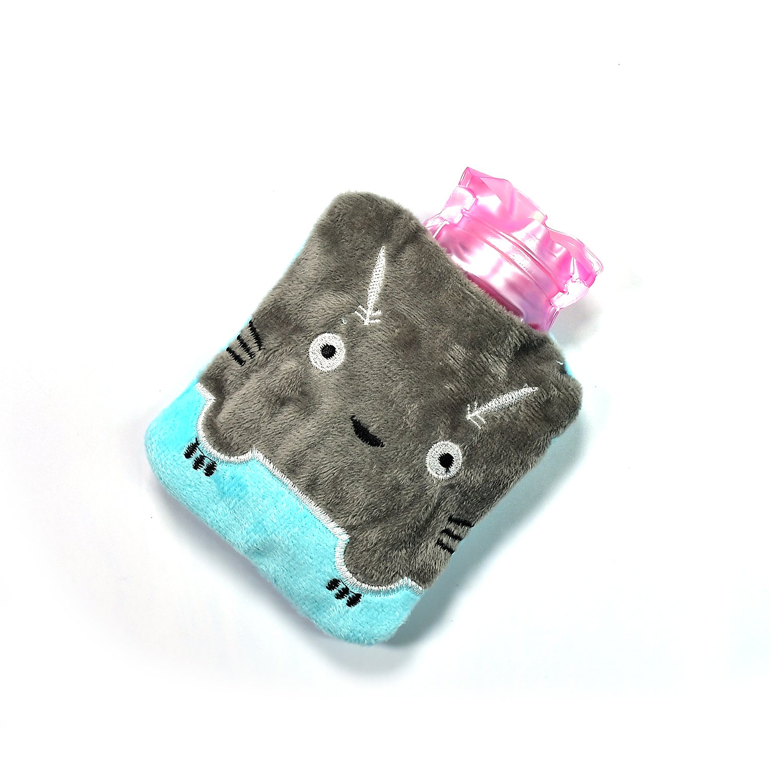 6528 Grey Cat Print Small Hot Water Bag With Cover For Pain Relief Neck Shoulder Pain And Hand Feet Warmer Menstrual Cramps. - Springkart 