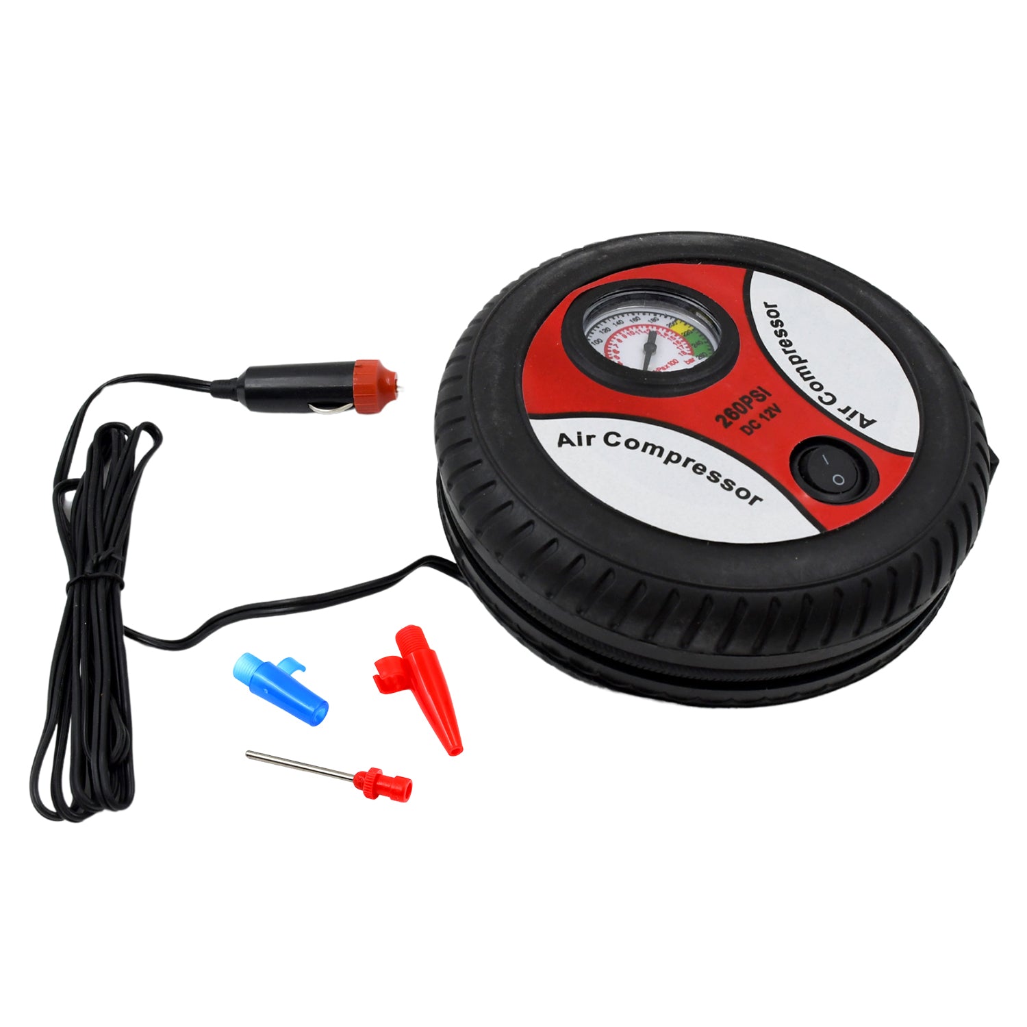 Compressor For Car And Bike 12v 260 Psi Tyre Inflator Air Pump - Springkart 