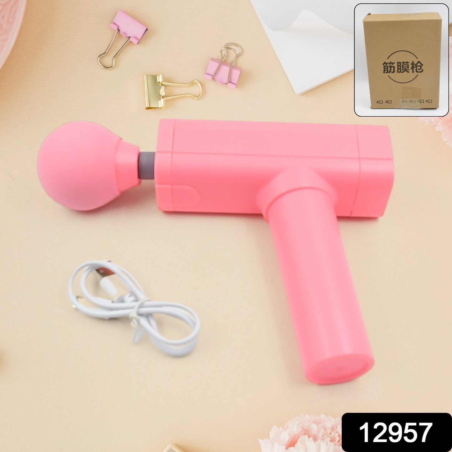 Massage Gun Deep Relax Powerful Muscle Massager Usb Chargeable (1 Pc) - Springkart 