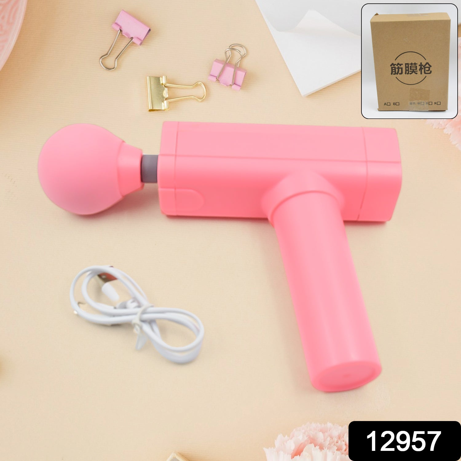 Massage Gun Deep Relax Powerful Muscle Massager Usb Chargeable (1 Pc) - Springkart 
