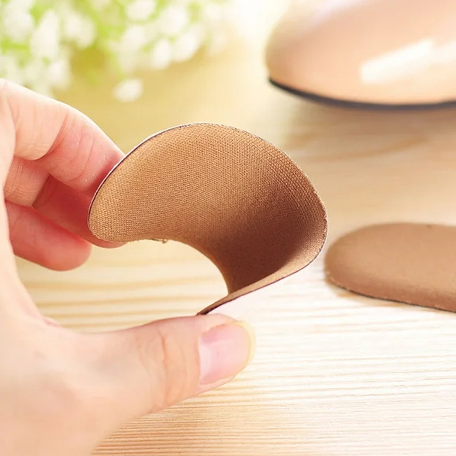 Fabric Sticky Shoe Back Heel Insoles Protector Liner Pads (1 Pair) - Springkart 