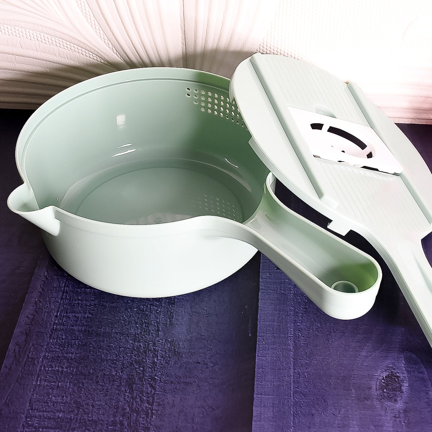 Vegetable Choppers With Drain Basket 6 In 1 Vegetable Slicer Blades (1 Set) - Springkart 