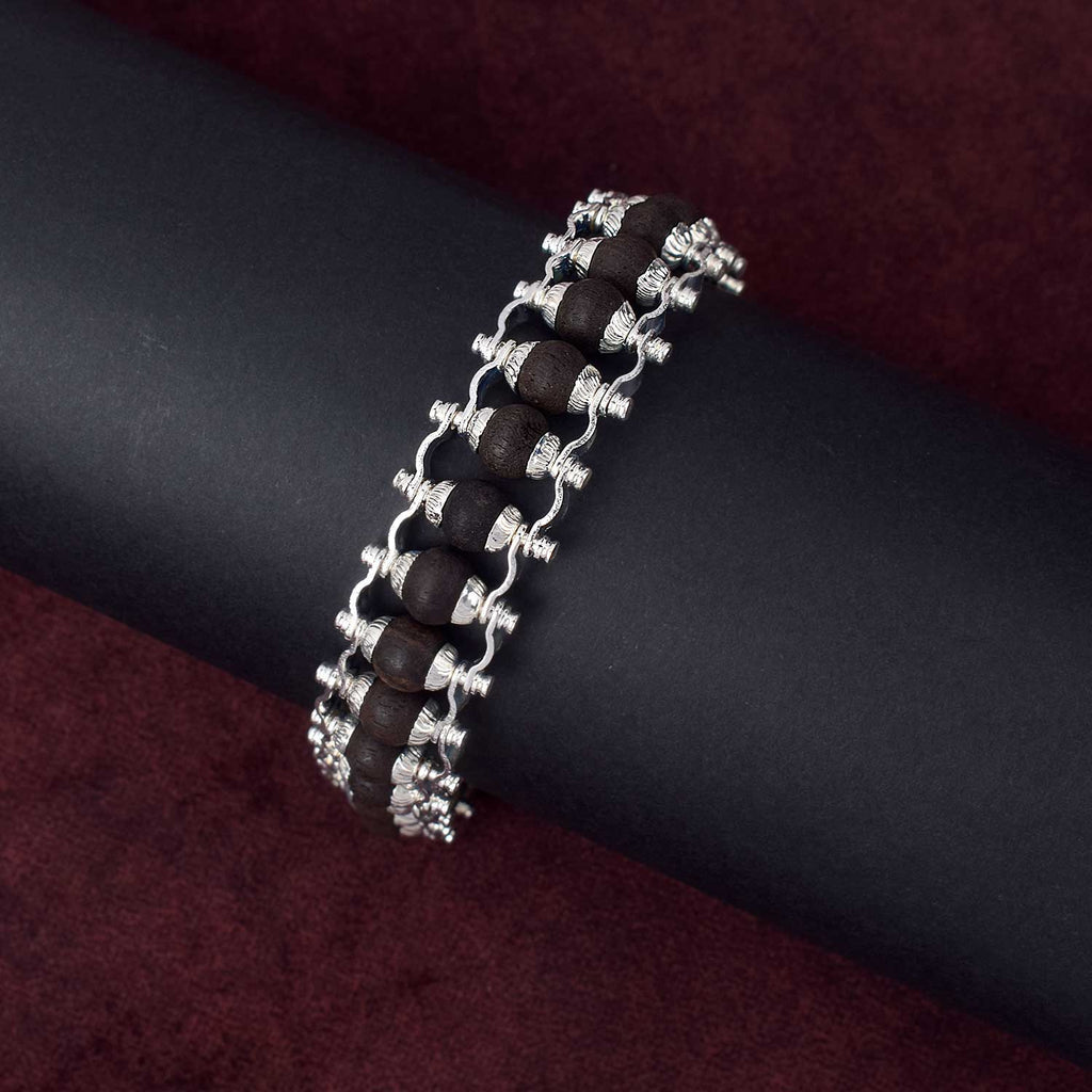 Buy Govt. Lab Certified Silver Plated Karungali Bracelet – PVD Finish