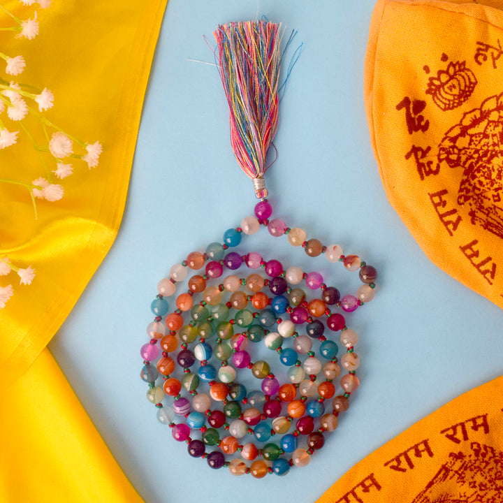 Premium Hakik Jap Mala Crystal Multicolor