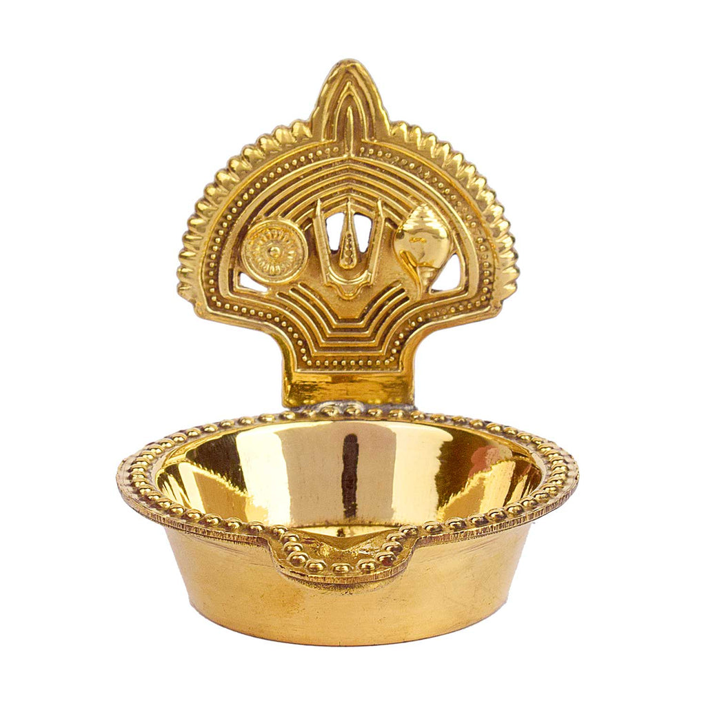 Vishnu Brass Diya – Divine Brass Oil Lamp