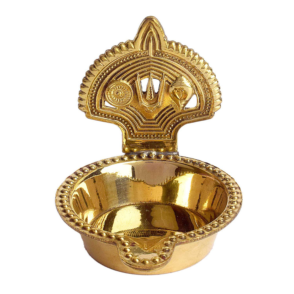 Vishnu Brass Diya – Divine Brass Oil Lamp