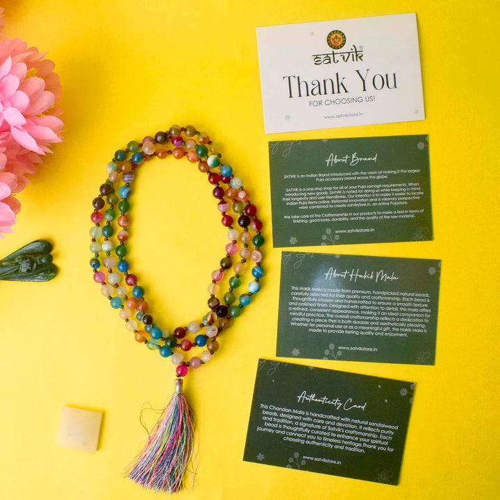 Premium Hakik Jap Mala Crystal Multicolor