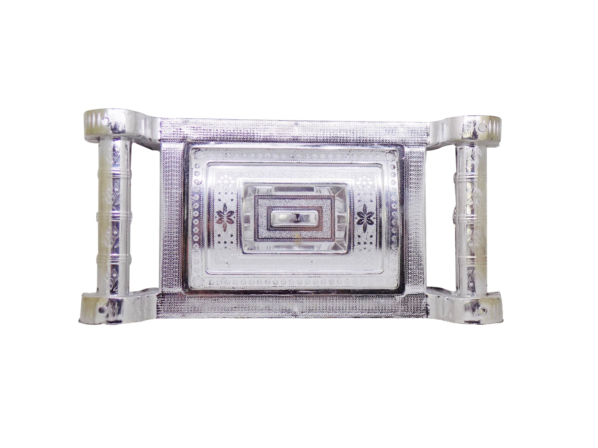 Multipurpose 4 Section Royal Design Silver Storage / Gift Box - Springkart 