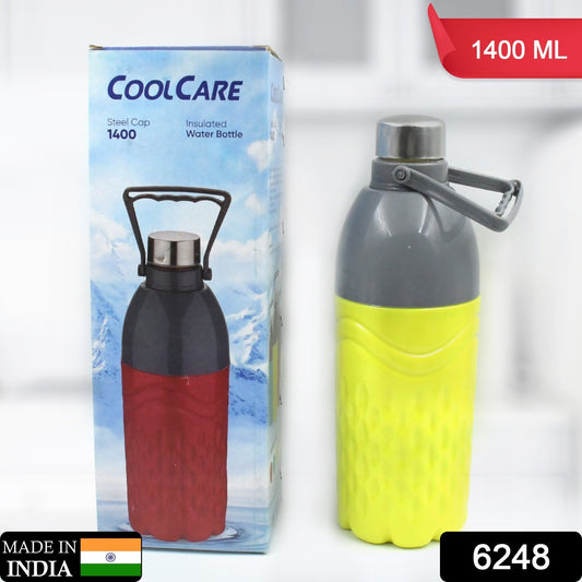 6248 Plastic Sports Insulated Water Bottle With Handle Color Box Easy To Carry High Quality Water Bottle Bpa-free Leak-proof For Kids School For Fridge Office Sports School Gym Yoga (1 Pc Mix Color 1400ml) - Springkart 