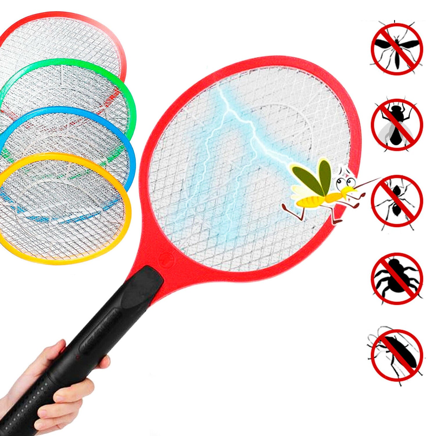 1754 Mosquito Killer Bat Electric Rechargeable Swatter Killing Racketzapper Insect Killer - Springkart 