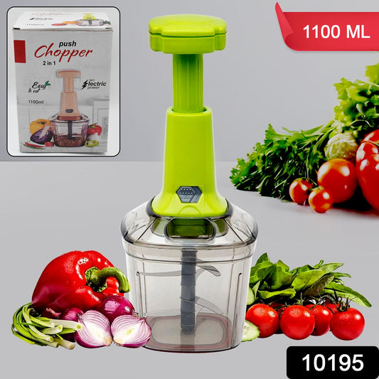 2in1 Press Vegetable Choppers For Kitchen (1100 Ml) - Springkart 