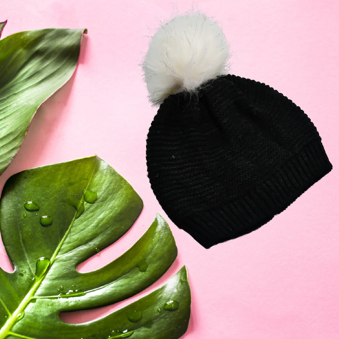 6342 Mens And Womens Skull Slouchy Winter Woolen Knitted Black Inside Fur Beanie Cap. - Springkart 