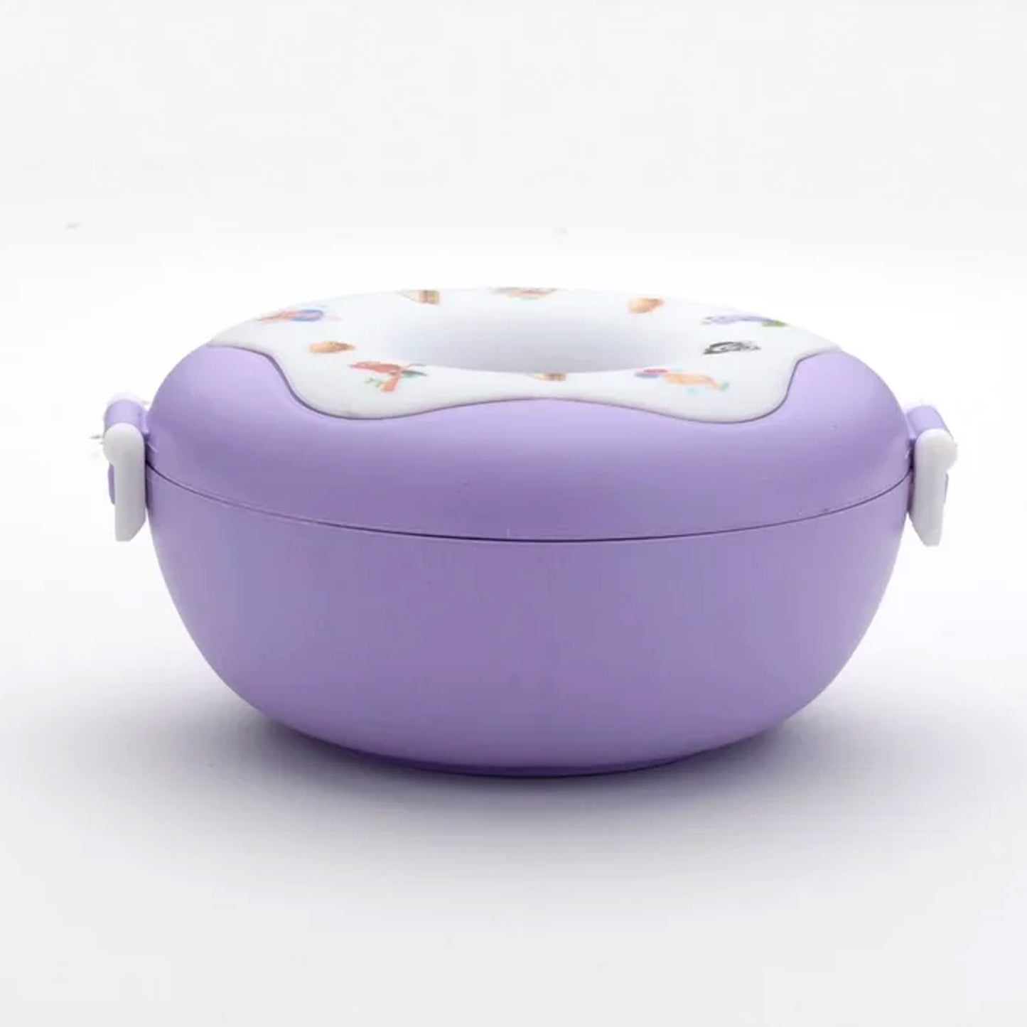 Donut Shaped Double Insulated 3 Compartment Lunch Box (1 Pc Mix Color) - Springkart 