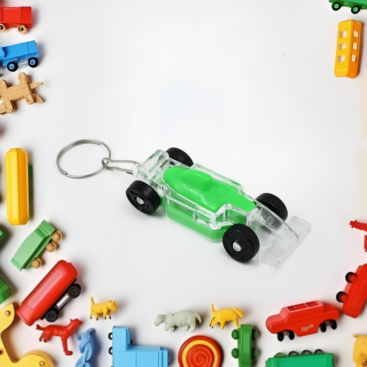 Cars Shape Keychain With On Off Button Led Flashing Light (1 Pc) - Springkart 