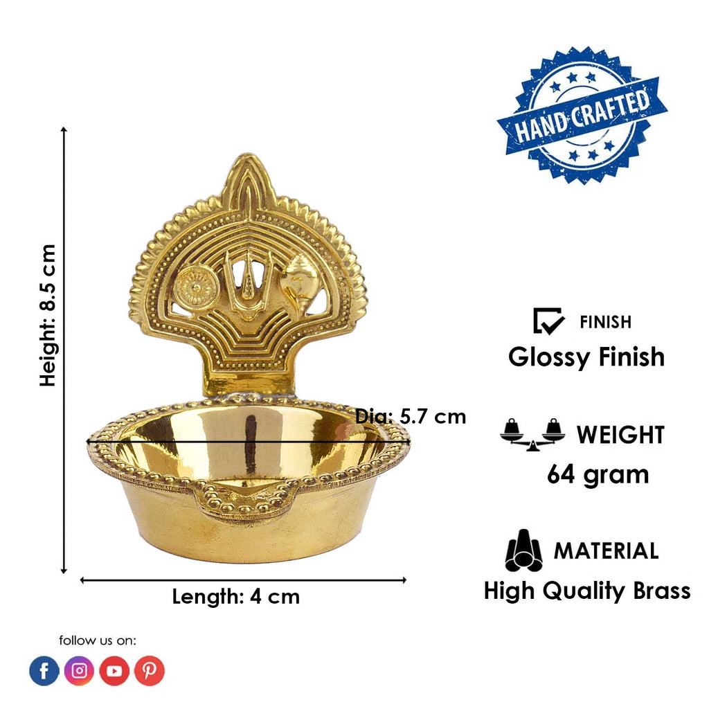 Vishnu Brass Diya – Divine Brass Oil Lamp