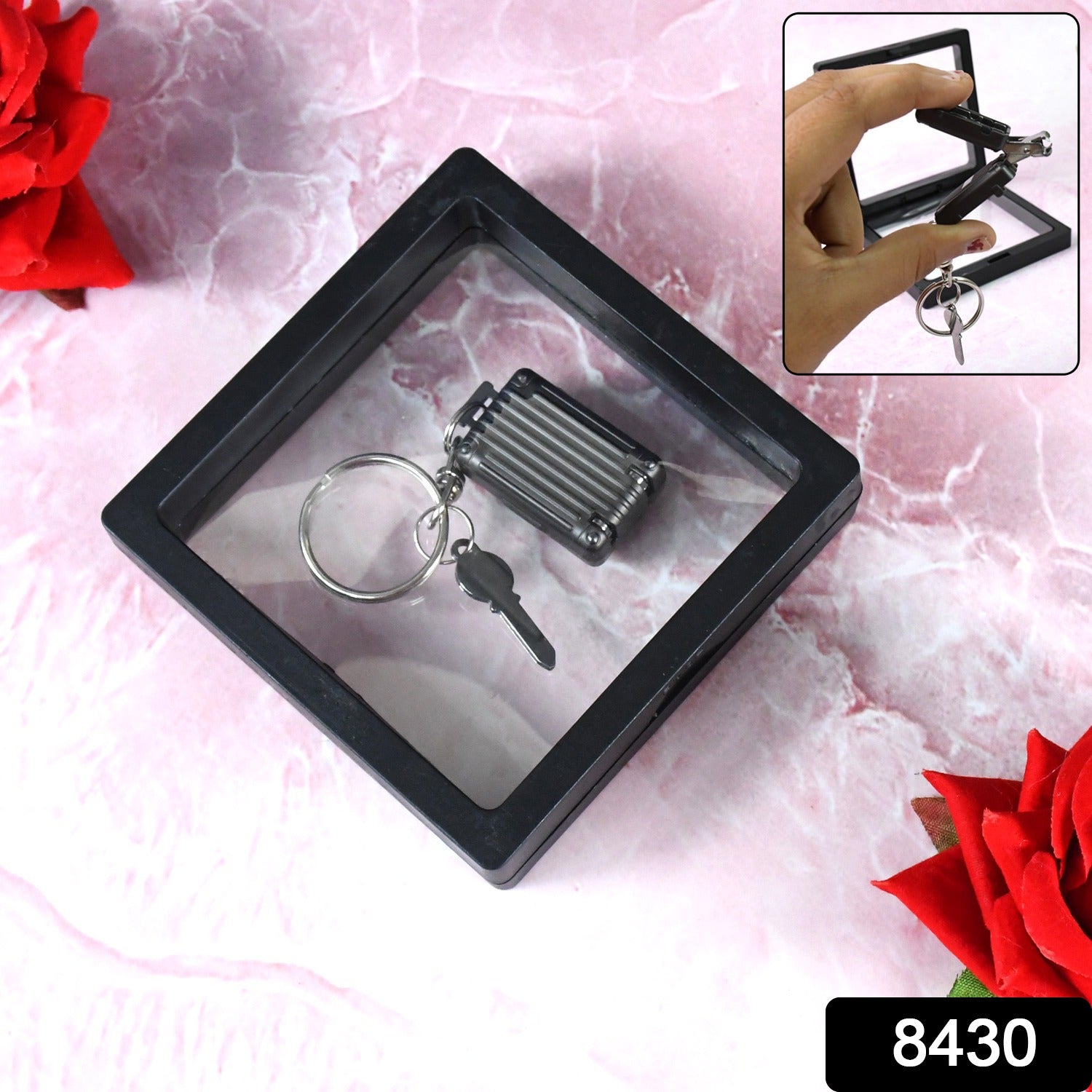 Suitcase Shape Nail Clipper Keychain With Key 3d Floating Frame Display Case (1 Set) - Springkart 